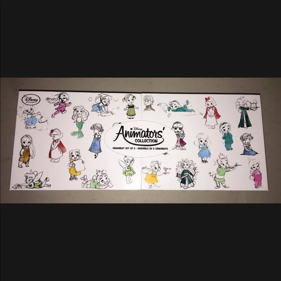 NIB Disney Store Animators Doll Collection Set Of 5 Ornaments Ariel Belle Snow - Picture 2 of 6